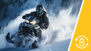 Snowmobile battery rechargeable
